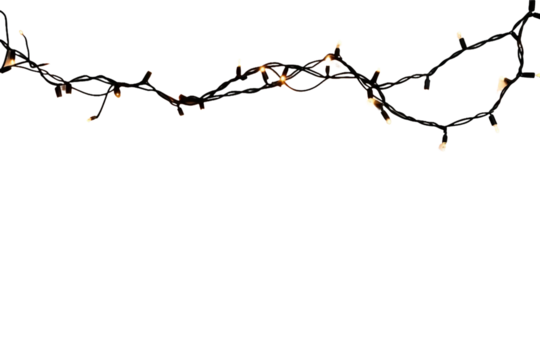 Charming Twinkling Fairy Light Effect Isolated on Transparent Background