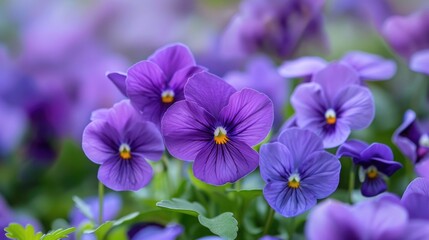 Obraz premium Fragrant Spring Violets Viola odorata s Violet Blossoms
