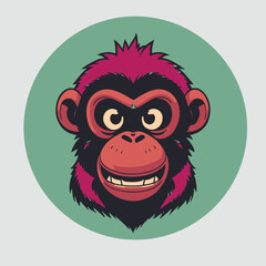 Monkey head vector t-shirts and illustration design 