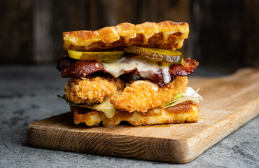 chicken and waffle sandwich