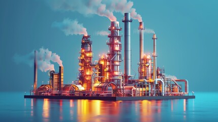 Obraz premium Carbon capture and storage technologies, Illustrate solutions for reducing carbon emissions from industrial sources