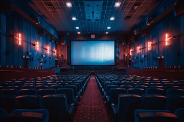 Cinematic billboard in a movie theater complex, designed for film releases and entertainment advertising