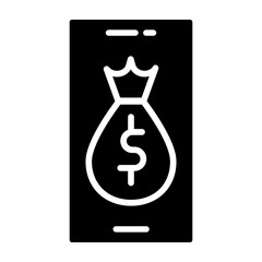 Online Donation Glyph Icon