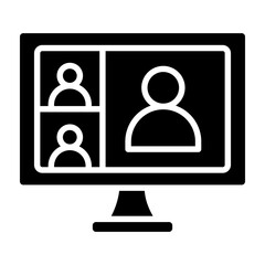 Virtual Meeting Glyph Icon