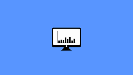 Business graph chart with computer monitor, computer Graph logo Icon, Graph bar,