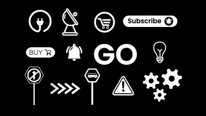 Web interface application icon, different logo animation. different icon illustration background. internet web icon. icon concept.