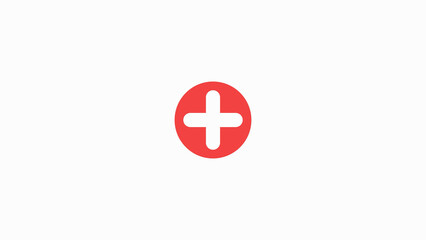 Obraz premium First aid icon, Round shape plus hospital icon, medical icon, health medical Logo, medical icon illustration background.
