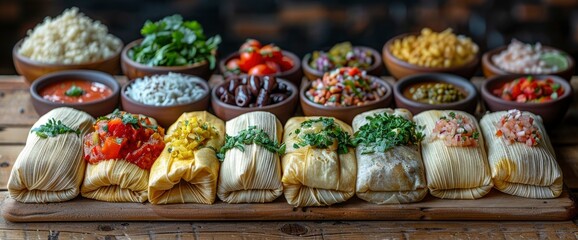 A Colorful Collage Of Traditional Tamales From Various Latin American Countries Celebrated The Diversity In This Beloved Dish