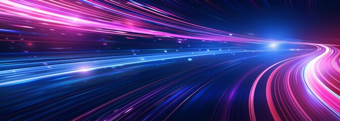 Abstract blue and pink light speed background
