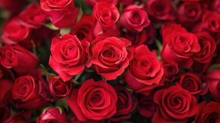 Obraz premium Bouquets of vibrant red roses