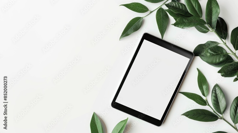 Canvas Prints Tablet device with a white screen on white background