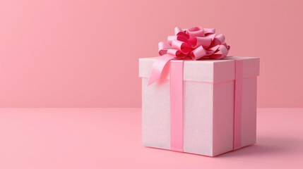 Minimal Design Pink Gift Box for Christmas New Year Birthday Valentine Celebration