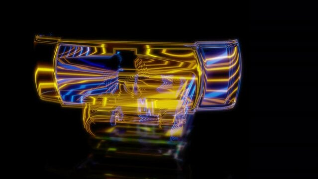 Rendering 3D animation, VISUAL EFFECTS Webcam Model on a black background