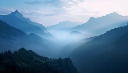 Dawn in the mountains