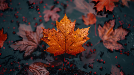 Fototapeta premium real Maple leaf of�Canadian flag