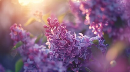 Beautiful lilac flowers in bloom outdoors