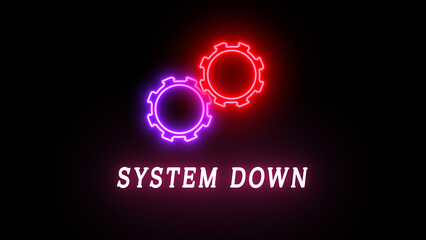 system down and Error signal 3d illustration 