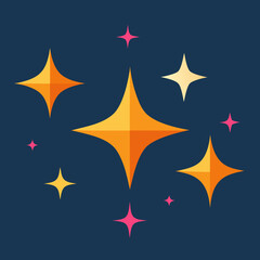 Vector flat sparkling star collection