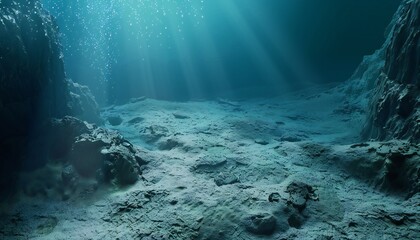 Illustration of the deep sea abyss of the Mariana Trench