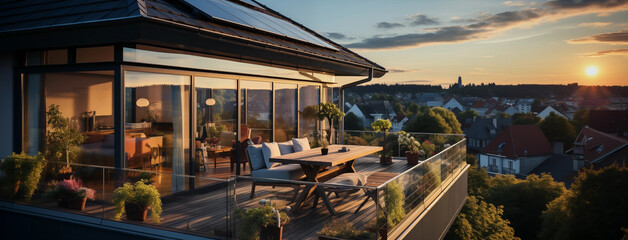  Renewable Energy: Solar Panels on a Modern House Roof