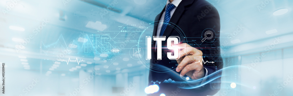 Poster its business graph and data of information technology services business growth, innovation, technolo