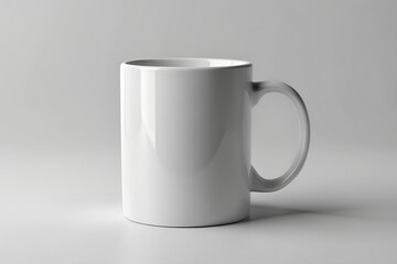 Fototapeta premium Mug mock up isolated on light gray background. 3D illustrating.