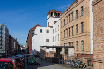 Berlin, Germany - April 20, 2024 Rental bikes and scooters on the streets.