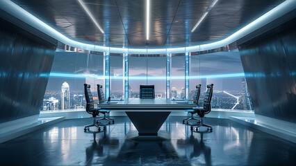 Futuristic Workspace: A Modern Office for the Digital Age