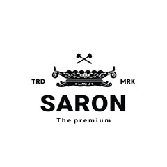 Fototapeta premium Traditional musical instrument logo illustration, gamelan saron silhouette is suitable for music shops and communities 