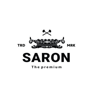 Traditional musical instrument logo illustration, gamelan saron silhouette is suitable for music shops and communities	
