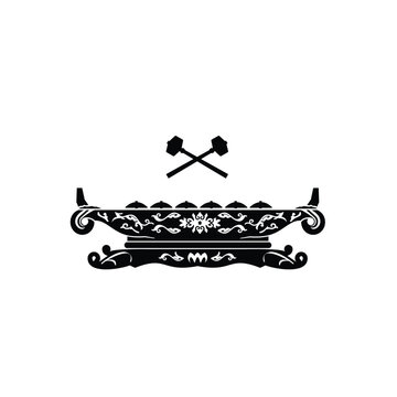 Traditional musical instrument logo illustration, gamelan saron silhouette is suitable for music shops and communities	
