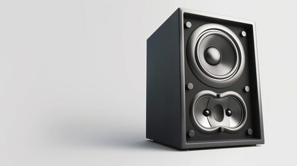 Obraz premium High fidelity speaker on white background, realistic design for audio enthusiasts