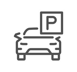 Parking related icon outline and linear vector.
