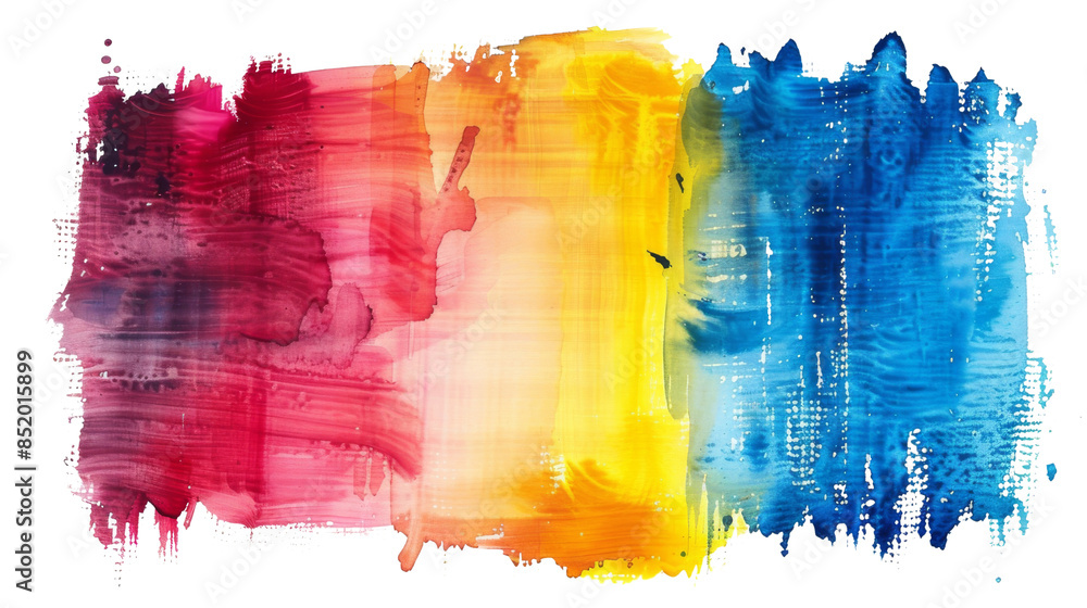 Poster a vibrant array of multicolor brush strokes creating a stunning abstract composition, isolated on a 