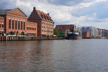Gdansk by the Motlawa river in Gdansk, Poland.