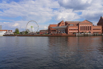 Gdansk by the Motlawa river in Gdansk, Poland.