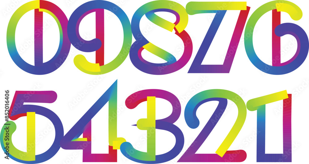 Poster colorful gradient set with number from 1 to 12, 3d realistic golden balloon number set for decoratio