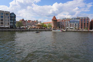 Gdansk by the Motlawa river in Gdansk, Poland.