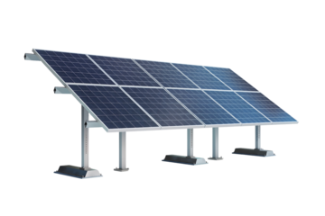 solar panels with stand isolated on transparent background