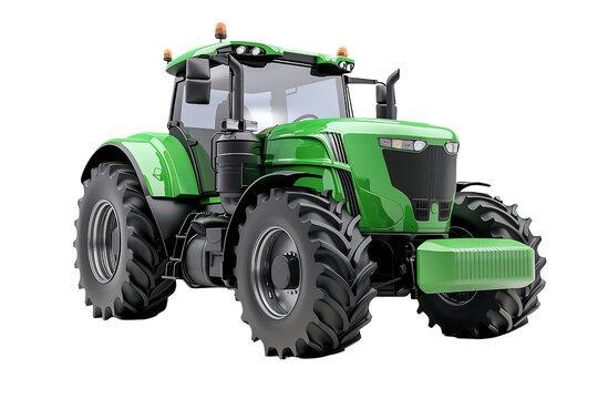 Fototapeta Big green agricultural tractor isolated on transparent background
