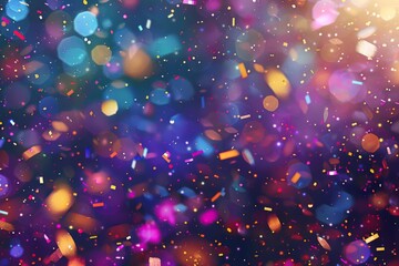 A Symphony of Colors: Confetti Celebration in a Festive Glow