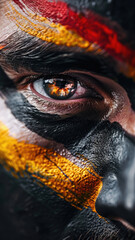 German Soccer Fan with Flag-Painted Face