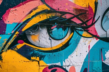 A Vibrant Eye Gazing From A Colorful Urban Wall