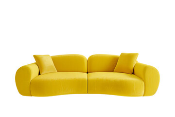 modern yellow sofa isolated on transparent background