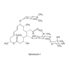 Latanoprostene bunod flat skeletal molecular structure Prostaglandin Analogue drug used in Glaucoma treatment. Vector illustration scientific diagram.