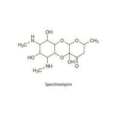 Latanoprost flat skeletal molecular structure Prostaglandin Analogue drug used in Glaucoma treatment. Vector illustration scientific diagram.