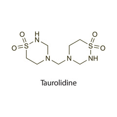 Clonidine flat skeletal molecular structure Alpha-2 Agonist drug used in Hypertension, ADHD, drug withdrawal  treatment. Vector illustration scientific diagram.