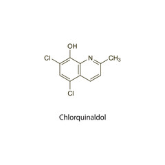 Lipoxin A4 skeletal structure diagram.Lipoxin compound molecule scientific illustration on green background.