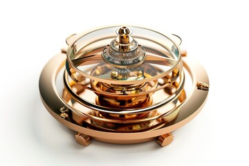 Gyroscope in Motion Isolated on Solid Background