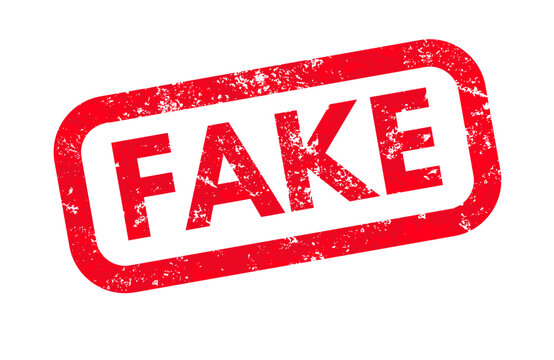 fake - rubber stamp, marking, vector illustration